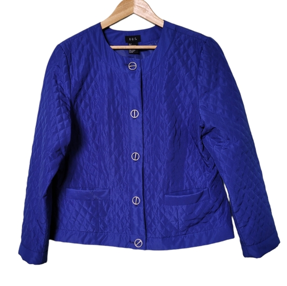 RQT Women's Quilted Lined Royal Blue Jacket w/Decorative Buttons Size XL - Picture 5 of 10